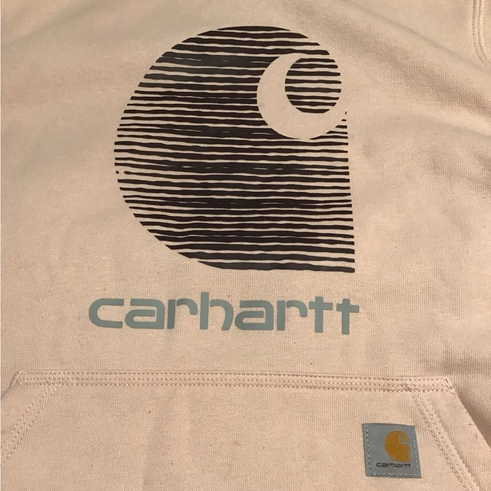 Carhartt Womens Rain Defender Relaxed Fit Hoodie Size S Pink Sweatshirt Grunge - Picture 13 of 14